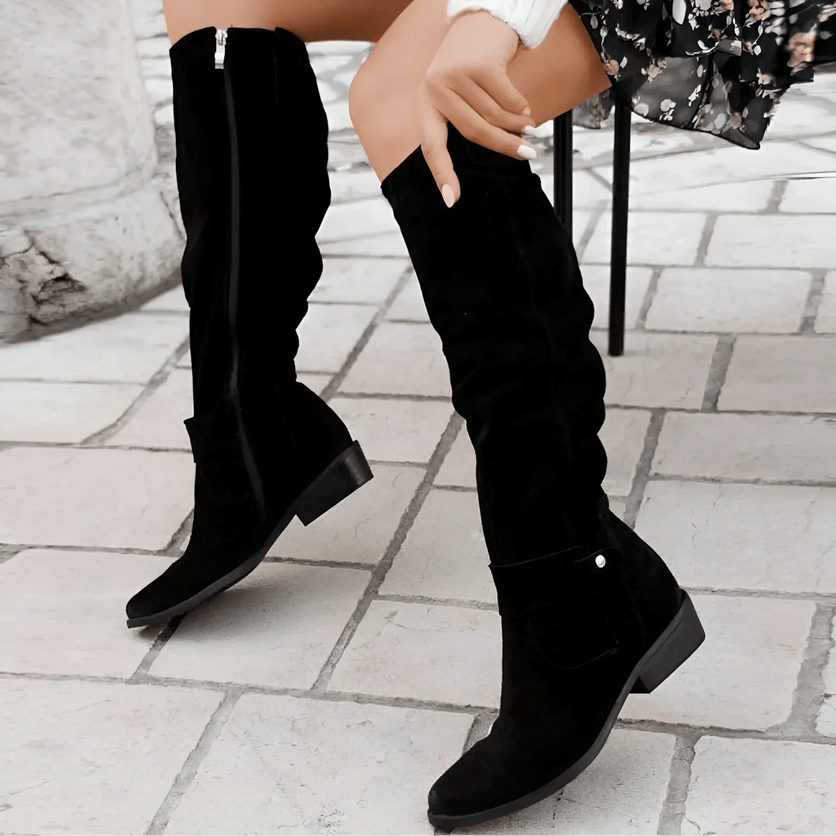 Kimara - Botas Altas De Cuero Con Cremallera Lateral