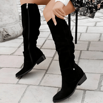 Kimara - Botas Altas De Cuero Con Cremallera Lateral