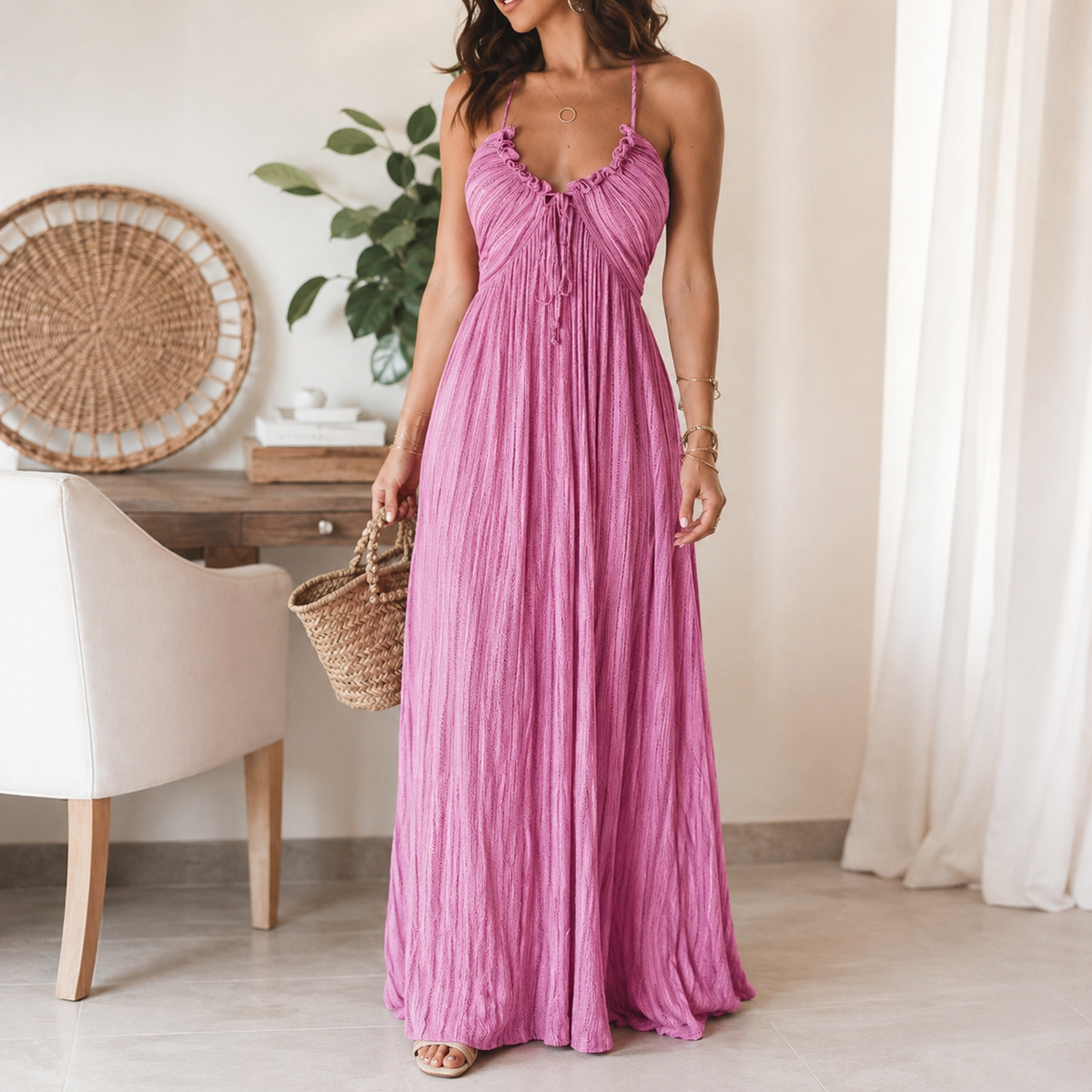 Judith™ - Vestido plisado sin mangas