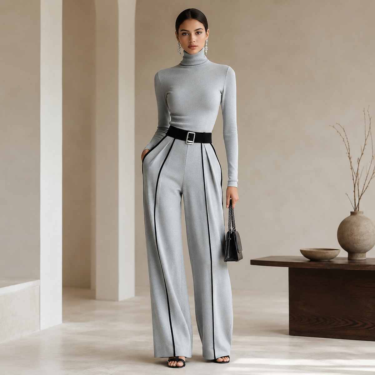 Vera™ | Conjunto elegante con detalle de contraste