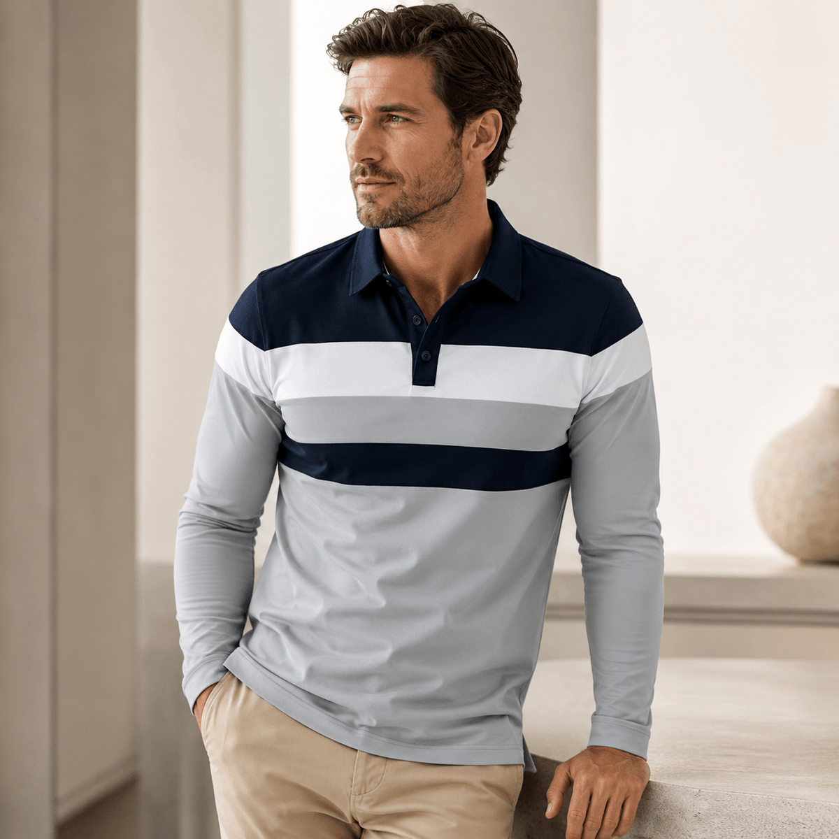 Egu | Polo De Rayas Tricolor Para Hombre