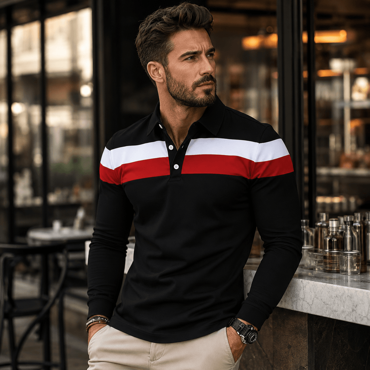 Egu | Polo De Rayas Tricolor Para Hombre